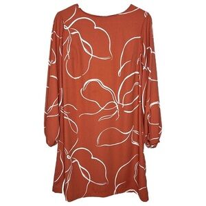 NWT a new day Mauve Floral Shift Dress with Balloon Sleeves
